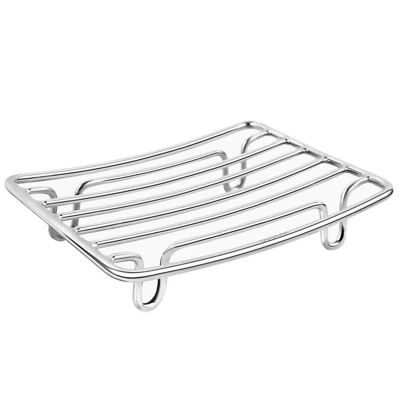 GUUKAR Soap Dish, Stainless Steel Bar Soap Holder for Shower, Self Draining Stand Soap Saver for Bathroom, Kicthen Sink and Countertop, Chrome 1-Pack - Image 1